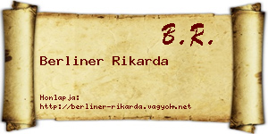 Berliner Rikarda névjegykártya